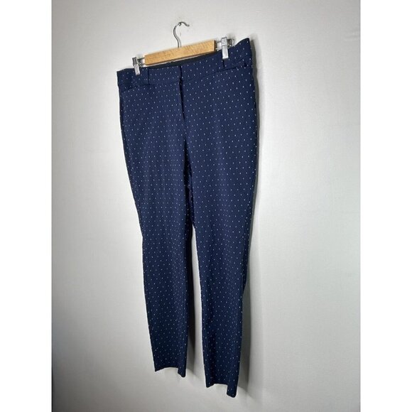 Lane Bryant Womens Blue White Polka Dots Dress Pants Size 14 - Picture 6 of 14